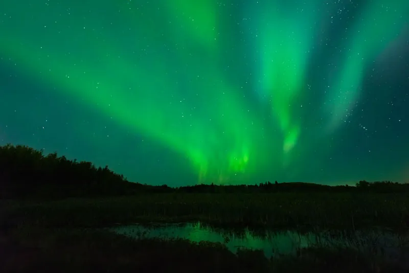 Elk Island Aurora 2 reflecting pond