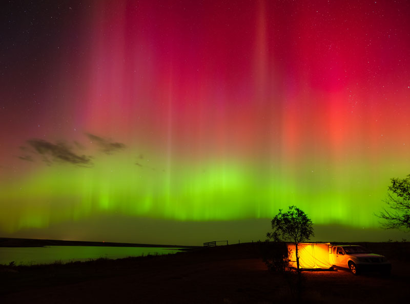 camping under the aurora