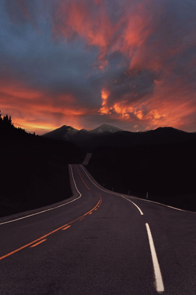 highwood pass sunset