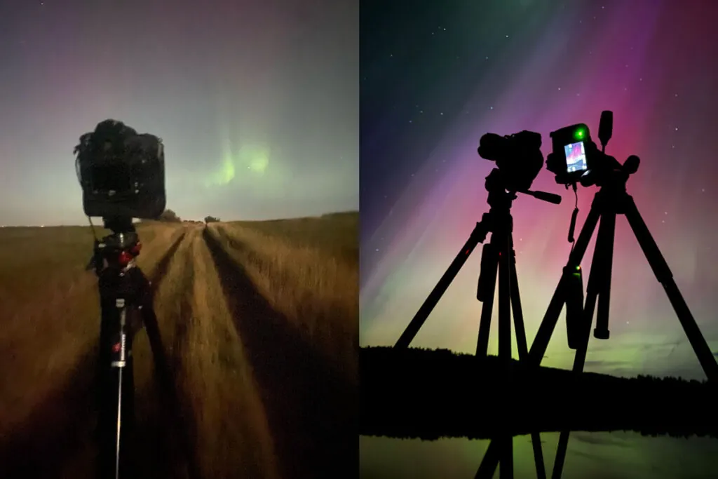 Aurora 7 cameras and tripods