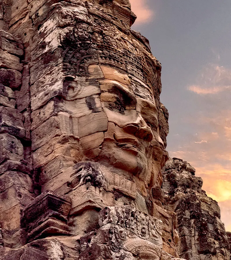 Cambodia 1 banyan temple face