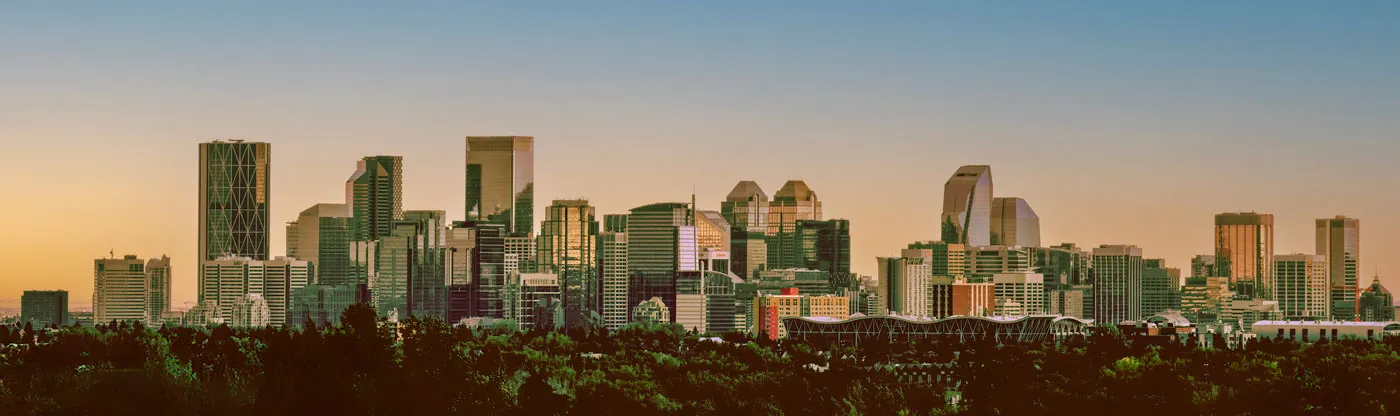 Calgary skyline viewing south