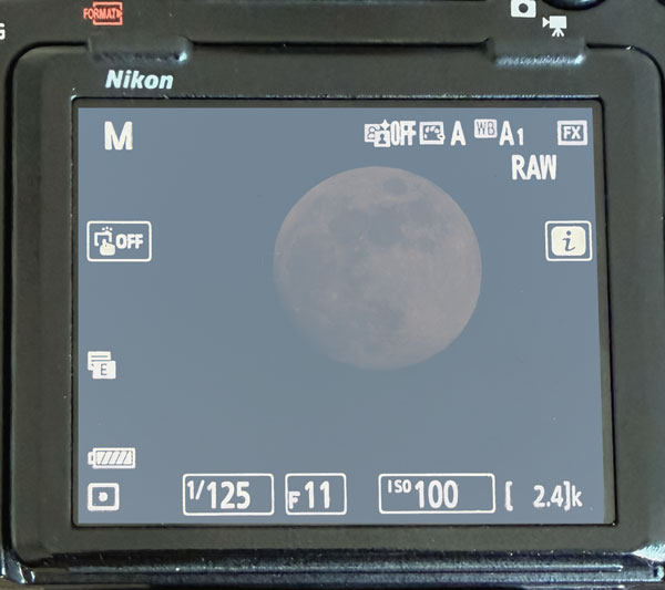 moon settgins for camera