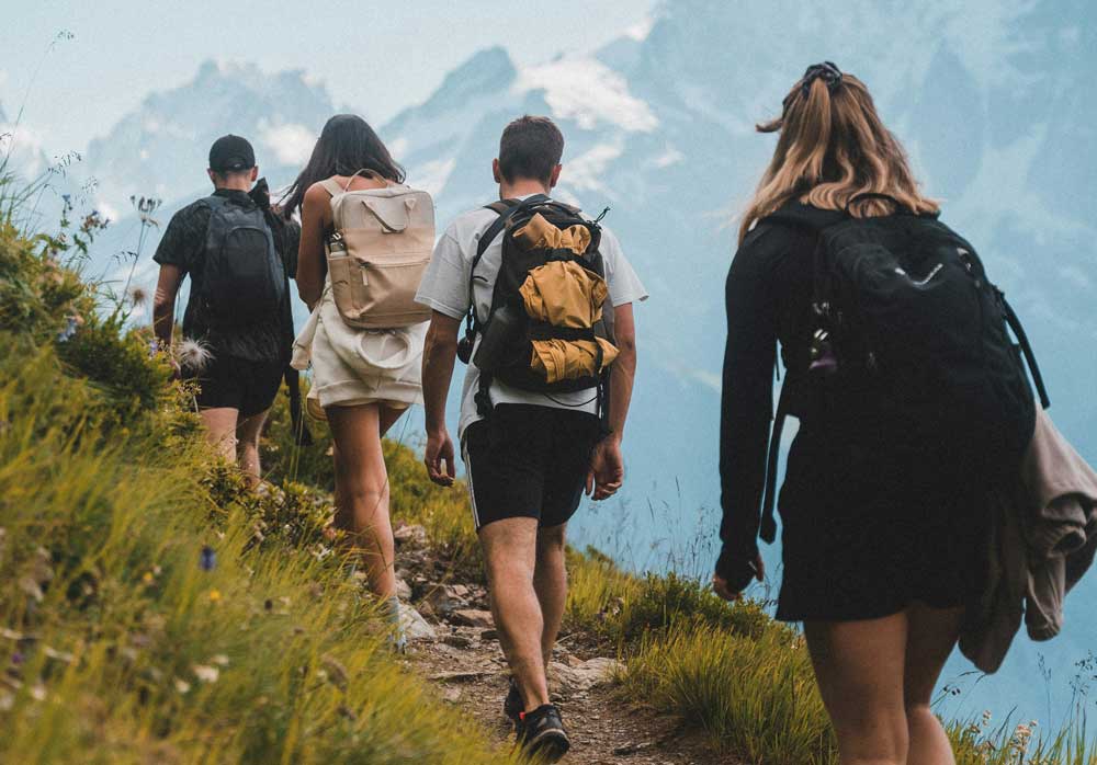 talking hikers
