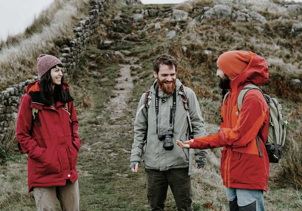 talking hikers